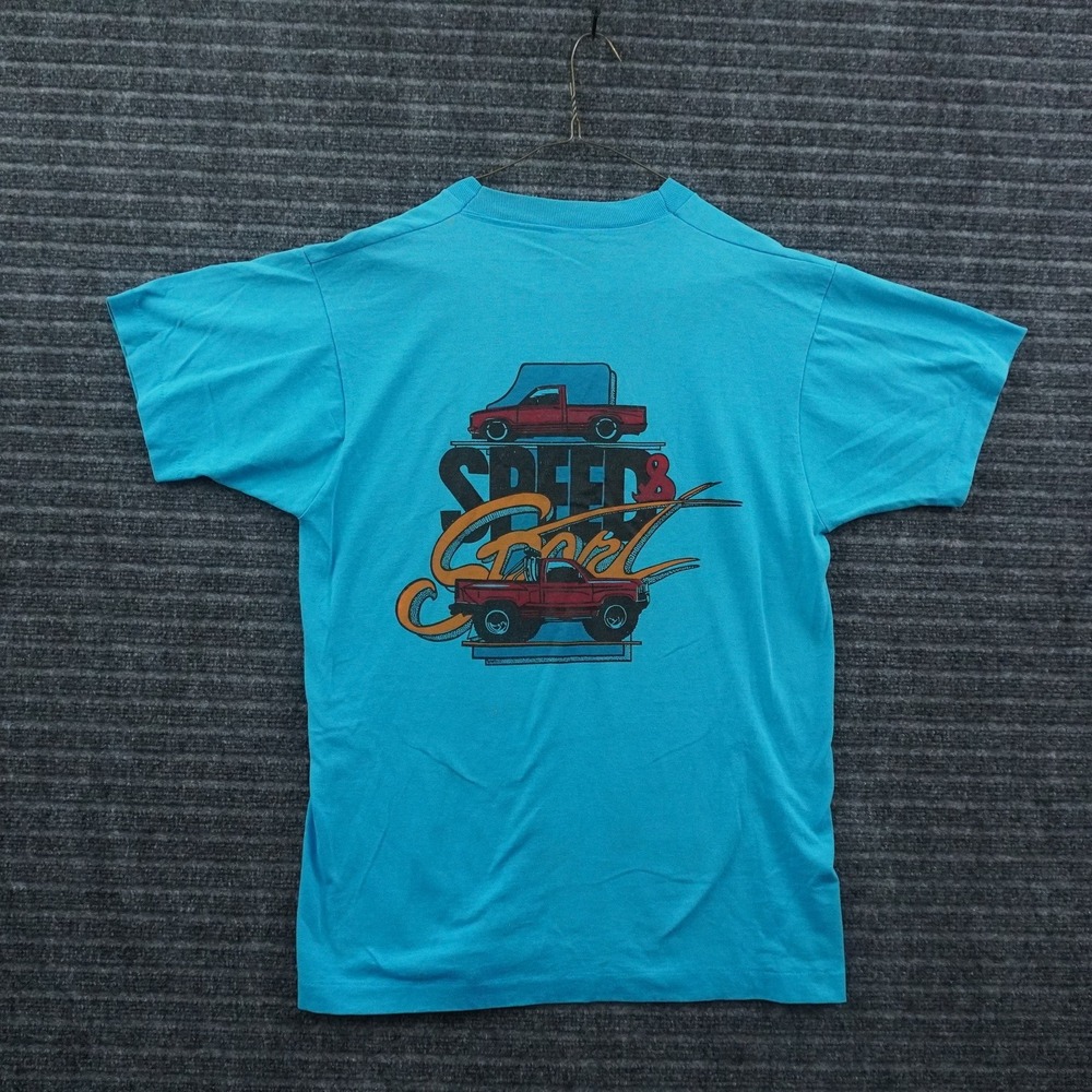 Speed & Sport Graphic T-Shirt Mens M Turquoise Blue San Antonio Texas Vintage